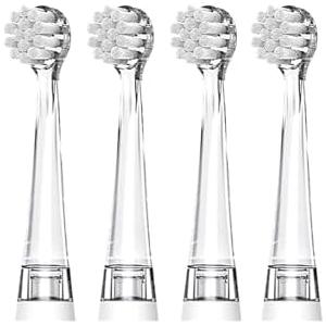 Dada-Tech Baby/Kids Electric Toothbrush Replacement Heads for DT-BB1, DT-K6, SG-513, SG-977 - Pack of 4 (Round)