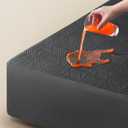 Black Premium Jacquard 100% Waterproof Queen Mattress Protector, Noiseless, Anti - Slip, Breathable Bed Cover, Rayon from Bambo, Quilted, Mattress Pad Sheet, Deep Pocket 8"-21"