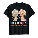 He or She We Can Bearly Wait Bears Balloons Gender Reveal T-Shirt S