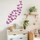 SHENGSEN 3D Butterfly Wall Decor - 72 PCS,Purple Butterfly Decorations for Birthday Cake,Wall Room Decor4 Styles 3 Size