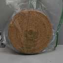 Round Rattan Serving Tray with Handles,2 Hand Woven Basket, Home Decor Organizer Tray for Breakfast, Tea, Snack, Fruit, Coffee, Storage (Large + Medium)(14.17inchX2.3inch+11.9inchX1.7inch