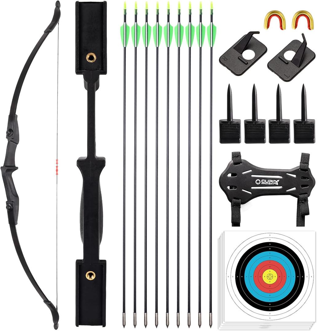 LWANO Bow and Arrow Set for Adults - Archery Takedown Recurve Bow Set for Beginners and Youth, Left & Right Handed (20lbs)