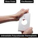 BESTTEN 2 Pack 1-Gang 1.406-Inch Hole Wall Plate for Single Receptacle Outlet, Unbreakable Polycarbonate Outlet Cover, Standard Size, UL Listed, White