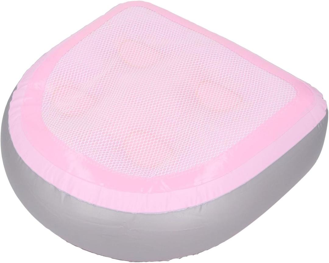 Asixxsix Hot Tub Booster Seat Cushion, 18.5 x 14.6 x 5.9inch Inflatable Hot Tub Booster Seat with Non Slip Suction Cups Bottom, Spa Pillow Hot Tub Accessories for Adults Indoor Outdoor (Pink)