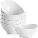 Samsle Porcelain Small Serving Bowls, 10 Ounce Dessert Bowls for Ice Cream Snacks Appetizer Candy Dishes, Dishwasher Safe Durable Ceramic White Bowl for Party, Set of 6