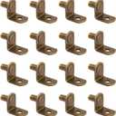 Shelf Support Pegs 60pcs L-Shaped Clips 6mm /0.24inch Shelf Bracket Pegs for Furniture Cabinet Closet (Antique Brass)