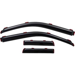 Lightronic Extra Durable Clip-on in-Channel Auto Vent Window Visor, Fits 2004-2014 Ford F-150 SuperCab (EXCLUDES 2004 F-150 Heritage), UV Protection Rain Guard, Original Wind Deflector, Smoke, 4-Pcs