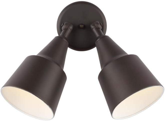 Generation Lighting 8560702-71 Outdoor Flood Light Adjustable Swivel Aluminum Flood Light, 2-Light 240 Total Watts, 13" H x 23" W, Antique Bronze