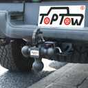 TOPTOW Trailer Hitch Tri-Ball Hitch with Hitch Balls & Beast Tow Hook Matte Black, Fits 2-inch Receiver
