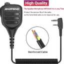 BAOFENG Microphone Handheld Heavy Speaker BF-850 Ham Radio Mic IP54 Waterproof Volume Adjustable Speaker Mic for UV-5R BF-F8HP PRO AR-5RM UV-21R for Kenwood Retevis Walkie Talkies (Black