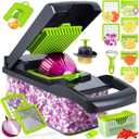 16-in-1 Vegetable Chopper Pro with Container & Lid - Onion Dicer, Food Processor, Salad Chopper - BPA-Free Kitchen Gadget for Easy Meal Prep