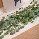 CQURE 14 Pack Eucalyptus Garland, Artificial Greenery Garland Spring Faux Eucalyptus Leaves Table Vines for Wedding Backdrop Fireplace Arch Door Wall Room Decor98FT