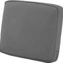 Classic Accessories Montlake Water-Resistant 21 x 20 x 4 Inch Patio Lounge Back Cushion, Light Charcoal Grey, Outdoor Loveseat Cushions
