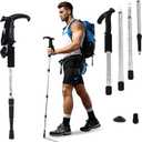 Walking Stick for Hiking, Adjustable Hiking Poles Lightweight for Men, Women and Kids, Walking Canes for Seniors Balance, Aluminum Trekking Poles Use for Travel, Skiing, Hiking, Mountaineering (Silver)