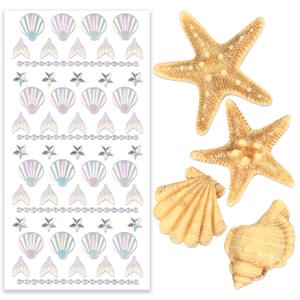 2 x Teenitor 4pcs Starfish Hair Clip, Mermaid Hair Accessories, Face Gems Seashell Hair Clip, Mermaid Accessories for Mermaid Costume Women Girls