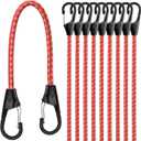 HORUSDY 10-Piece Heavy Duty Bungee Cords with Metal Hooks, 18 Elastic Bungee Straps for Outdoor, Camping, Garage Storage, and Kayaking