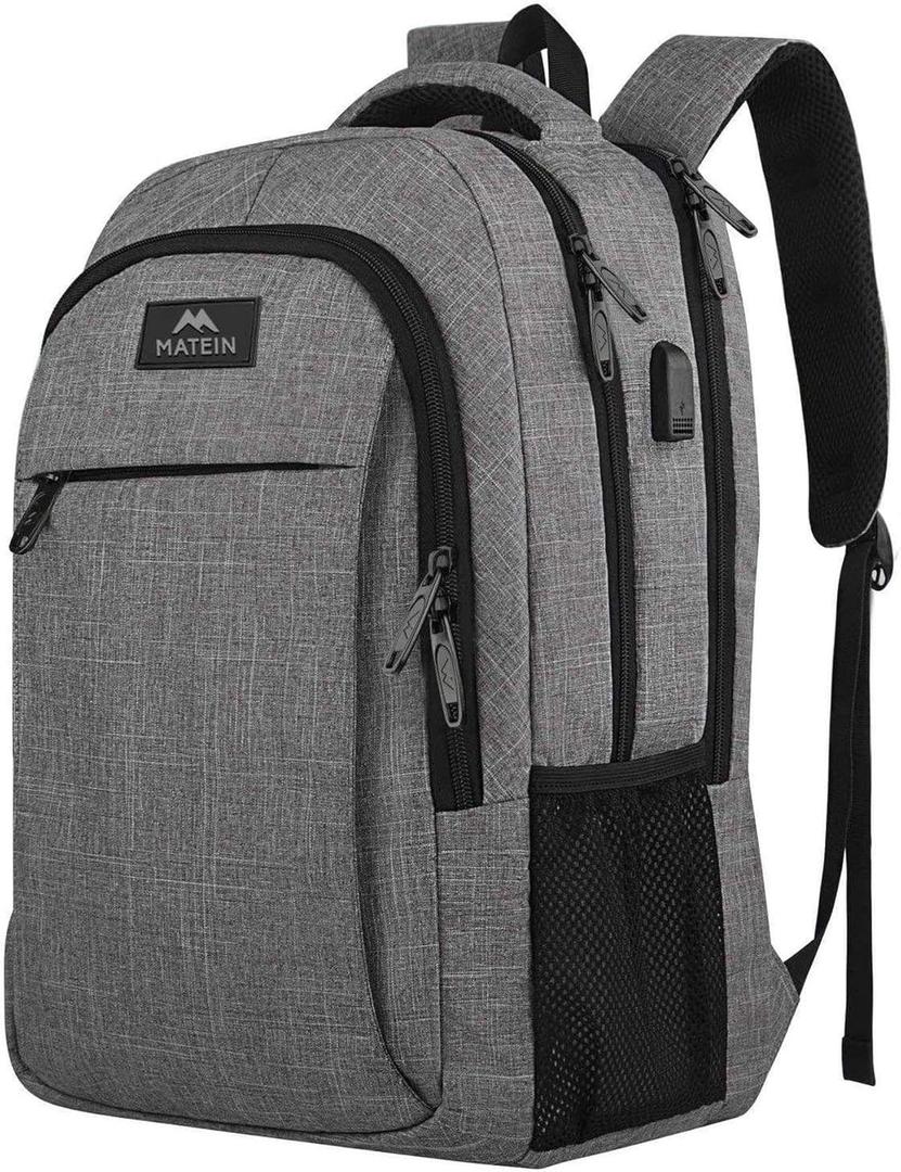 FR Fashion Co. 18" Anti-Theft Travel Backpack (Grey)