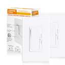 CLOUDY BAY LED Digital Dimmer Switch for LED Light/CFL/Incandescent, Phrase Cut Dimming 600 Watt max,Cover Plate Included,White,2 Pack
