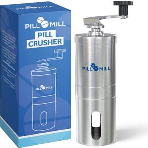 Pill Mill Pill Crusher - Crushes Multiple Tablets to a Fine Powder - Metal Pill Grinder - Tablet Pulverizer Suitable for Travel - Great Feeding Tube Use And Pets