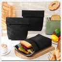 Qinyoung 3 Pcs Insulated Sandwich Bag Reusable Snack Bags 8.6'' x 8.6'' x 2.55'' Washable Insulated Pouch Small Thermal Lunch Bags for Work, Travel, Office, Back to School Classroom(Dark Gray), 8.66 inches x 8.66 inches x 2.56 inches