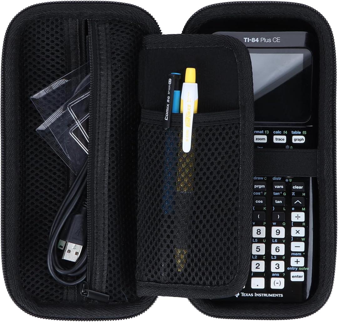 Storage Case Compatible with Texas Ti-84 Plus CE/TI-84 Plus/TI-Nspire CX II CAS/TI-Nspire CX II/TI-83 Plus/TI-89 Titanium/TI-85/TI-86 Calculator (Black)