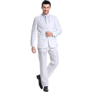 U LOOK UGLY TODAY Men's Suit 2 Piece Solid Color Regular Fit with Jacket Tie Pants for Prom Wedding Party (Large)