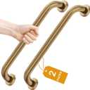 FANHAO 2 Pack Shower Grab Bar, 16 Inch Stainless Steel Bathroom Grab Bar with Anti-Slip Knurled Grip, Heavy Duty Shower Handle Bath Handle, Safety Bars for Elderly Handicapped (Champagne Bronze)