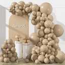 Amandir 153pcs Light Brown Balloons Arch Garland Kit Different Sizes 18 12 10 5 Inch Cream Beige Ivory Nude Neutral Boho Tan Balloon for Birthday Wedding Anniversary Gender Reveal Party Decorations