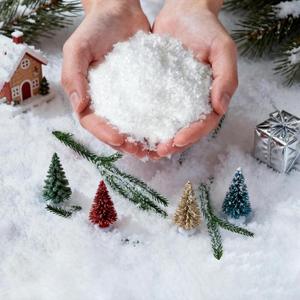 YILEGSYO Fake Snow 16oz (453g) - Nieve Artificial Snow for Christmas Tree Decor, Instant Craft Faux Snow for DIY Snowflakes and Holiday Decorations