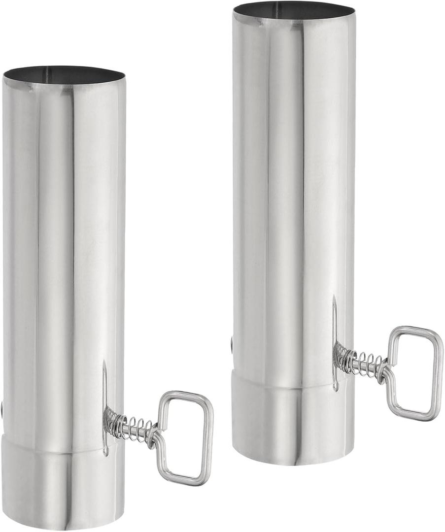PATIKIL 2.36 Inch Stove Pipe with Damper, 2Pcs 304 Stainless Steel Thickened Tent Stove Chimney Pipe Outdoor Camping Stove Vent Smoke Exhaust, 8.66 Inch Length