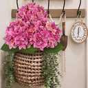 Artificial Hydrangea Flowers Real Touch Faux Hydrangeas Flower 7 Inch Large Hydrangea Heads with Unique Petal Shape, 23.6" Long Pink Hydrangeas Stems for Vase Wedding Home Table Centerpiece Decor