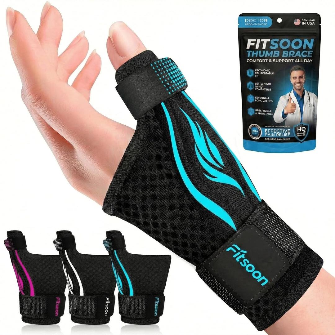 Thumb Support Brace | Upgraded Thumb Spica Splint Stabilizer Pain Relief Night Support for De Quervain s Tenosynovitis Trigger Finger Arthritis Sprains | Breathable Fabric, S/M
