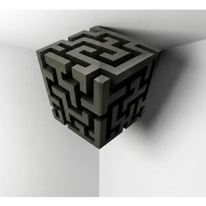 Impossible Corners - Wall Art That Reshapes Reality - 3D Cube Maze Wall Corner Decor Stickers - Optical Illusion Wall Decals