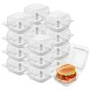 100 Pack 5 x 5 inch Clear Plastic Disposable Clamshell Container,Hinged Take Out Clamshell Dessert Container with Lid Takeout Tray Disposable Food Clamshell Containers for Dessert,Cakes,Sandwiches