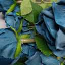 35Pcs Teal Artificial Roses with Long Stems, Blue Green Fake Silk Rose Artificial Flowers Bulk for Bridal Wedding Bouquet Centerpiece Ball Arrangement Party Decor