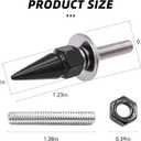 4 PCS Spikes License Plate Screws for Car, Anti Theft Spike Shape Aluminum Car Plate Frame Fastenings Bolt,Universal Spike License Plates Bolt Car Accessories for Cars Trucks (Black)