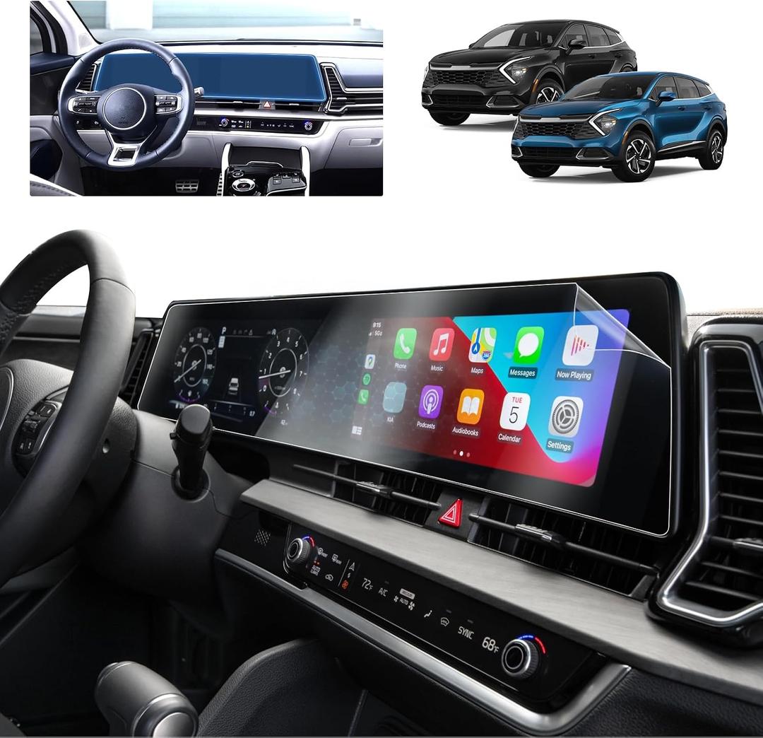 for 2025 Kia Sportage Screen Protector for 2023-2025 Sportage SX Prestige/X-Pro Prestige 12.3-in Display for Kia Accessories Anti-Scratch Nano Protective Film 2PCS