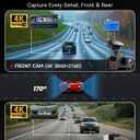 4K+4K Dash Cam Front and Rear, Free 128GB Card Included, 5.8GHz WiFi Dash Camera for Cars, Built-in GPS, G-Sensor, 170Wide Angle, 3" IPS Screen, 24H Parking Mode, Support 512GB Max