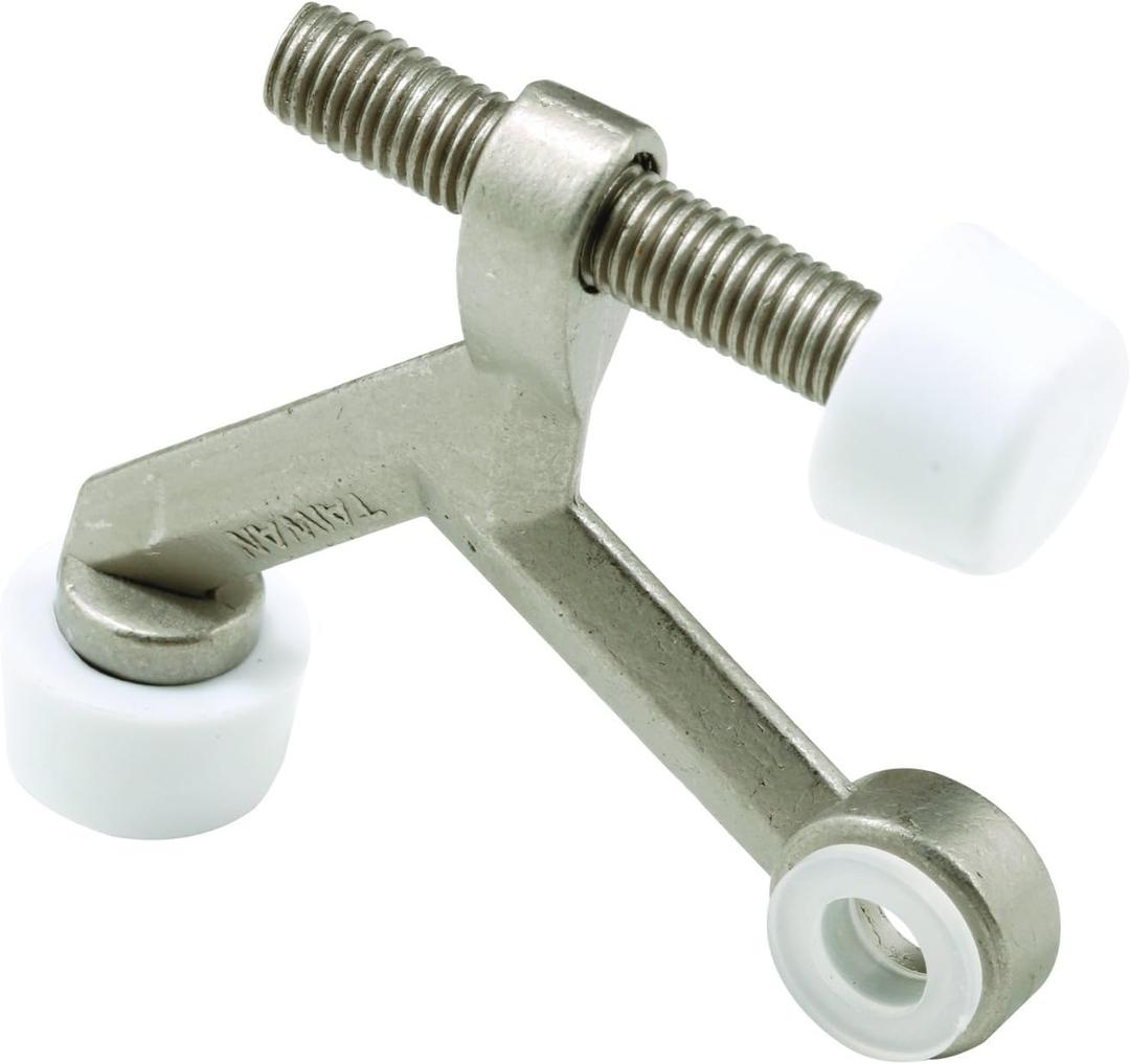 Prime-Line MP10498-5 Hinge Pin Door Stop, 1-1/4 In. Bolt, Diecast, Satin Nickel, Adjustable (5 Pack)