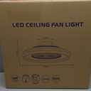 24" Bladeless Ceiling Fan with RGB Light Remote, Smart LED Ceiling Fans with Voice/App Control, Modern Low Profile Dimmable Light Ceiling Fan for Bedroom Living Room