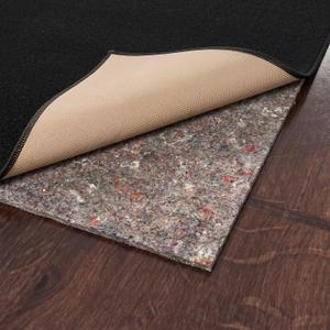 Ottomanson 3' x 4' Non-Slip Rug Pad Gripper 1/4 Inch Thick Dual Surface Felt + Rubber Gripper - Safe for All Floors, Brown