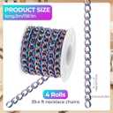 Jadive 4 Rolls 39.4 Feet Aluminium Necklace Chains 6.5 mm Twisted Links Spool Chain Jewelry Making Chains for Bracelet Necklace Jewelry Making(Colorful)