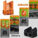 WELLUCK RV Sewer Hose Support 10FT, Blaze Orange RV Sewer Support with Adjustable Height Design, Secure Rubber Band and Carry Strap, Quick Setup and Collapse for Campers Travel Trailers and Motorhome
