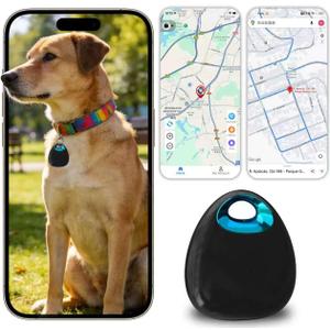 GPS Tracker for Dogs & Cats Waterproof, Lightweight, Mini Real-Time Pet Locator with 1-Year Battery, No Subscription or SIM Required, Track History, iOS & Android Compatible Now 2026