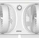shinic 9" Twin Window Fan with 180+90 Rotatable Fans, 2-Speeds, Vertical Window Fan with Rigid & Accordion Expanders, Width Adjustable (21.65" to 33.27"), Ideal for Home, Kitchen, Bedroom, Office