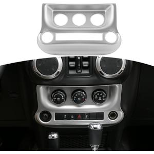 RT-TCZ for Wrangler JK Center Dash AC Switch Cover Trim Bezel Silver for Jeep Wrangler JK JKU 2011-2017 Silver Interior Accessories