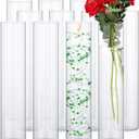 Gerrii 12 Pack Glass Cylinder Vases, Tall Clear Flower Vase for Centerpieces, Hurricane Floating Candle Holder Bulk for Wedding Table Home Formal Dinners Party Decor(16 x 3.35 Inch)