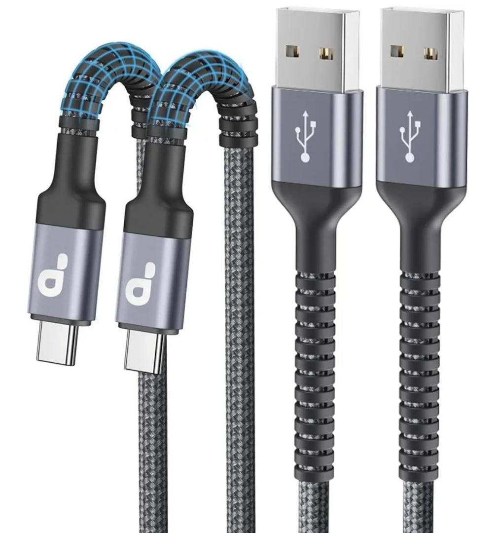 USB C Cable 10FT, 2Pack Long USB A to USB C Charger Cable, Type C Cable 3A Fast Charging Upgraded Extra Durable Braided USBC Cord Compatible with iPhone 17/16 15 Pro Max/Samsung Galaxy S23/LG and More