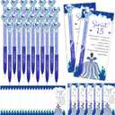 50 Sets Quinceanera Party Favors Sweet 15th Thank You Gifts Diamond Pens with Thank You Cards Retractable Ballpoint Bling Pens 15 Birthday Gifts for Guests (Navy Blue)