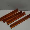 Wooden Domino Holders Set of 4 Wooden Domino Racks for Mexican Train Dominoes Accessories Domino Stand for Domino Tiles, Mexican Train, Mahjong, Chicken Foot and Other Domino Games (1 Row Dark Red)